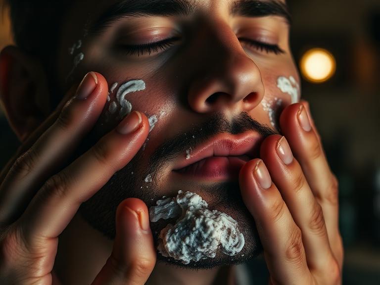Esfoliação de Pele sendo realizado na Veteran Barbearia