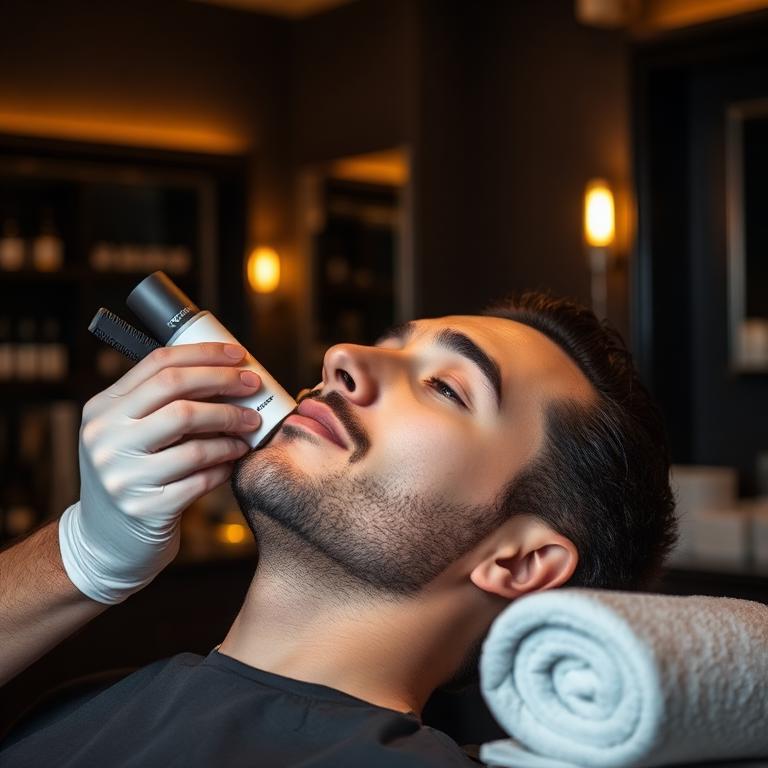 Limpeza facial sendo realizado na Veteran Barbearia